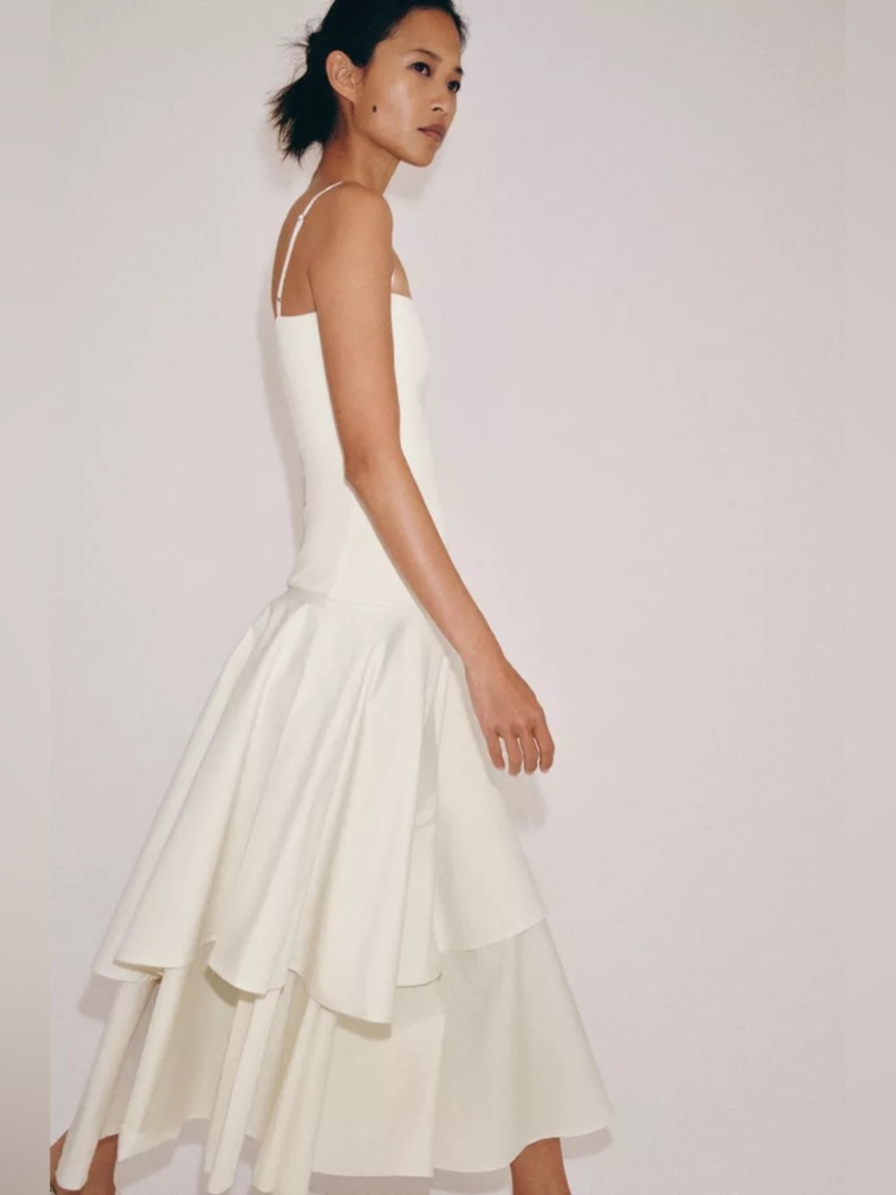 ZARA RUFFLED COMBINATION DRESS - Picture 4 of 9